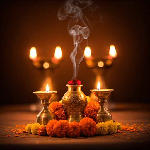 Sacred puja altar