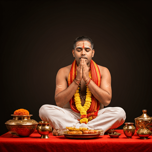 Pandit performing puja