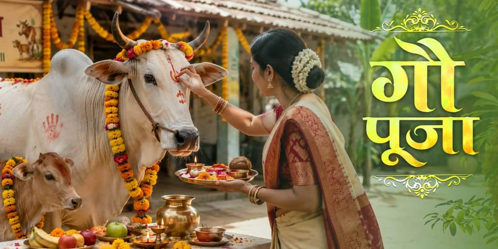 Gau Pujan (Gau Grass Feeding)